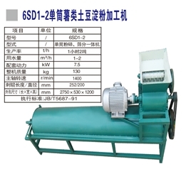 6SD1一2型红薯磨粉机的清洗输送机构造和原理